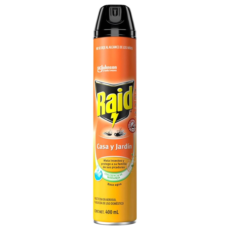 Raid Casa y Jardín Naranja 400 ml | Insecticida Aerosol